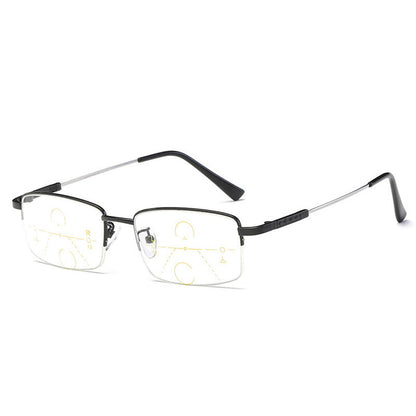 Progressive Reading Glasses Titanium Photochromic Blue Light