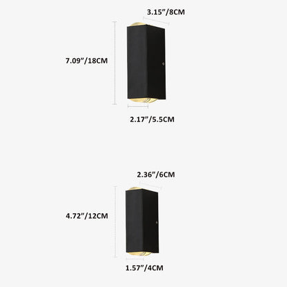 Modern Waterproof Rectangular LED Outdoor Wall Sconce