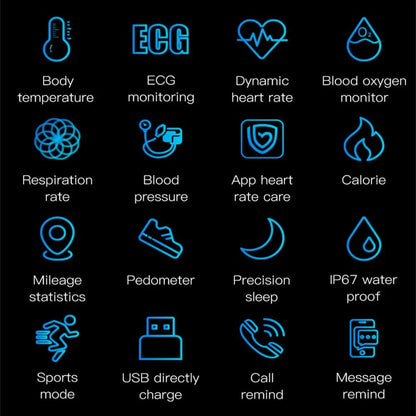 Smart Watch Health Tracker with ECG Heart Rate Blood Pressure