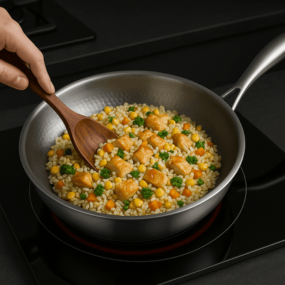 Titanium Frying Pan Nonstick-Free for All Heat Sources, Durable & Scratch-Resistant
