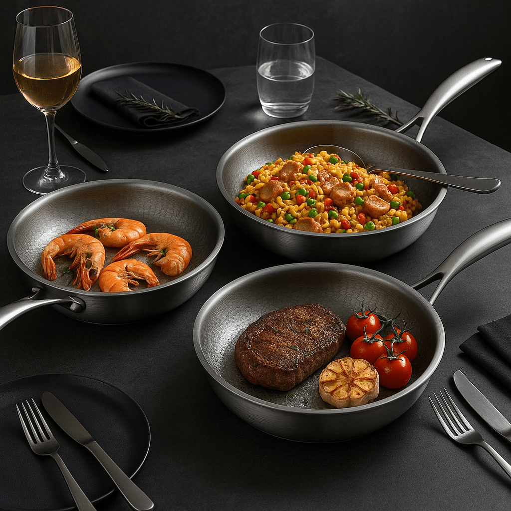 Titanium Frying Pan Nonstick-Free for All Heat Sources, Durable & Scratch-Resistant
