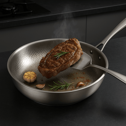 Titanium Frying Pan Nonstick-Free for All Heat Sources, Durable & Scratch-Resistant