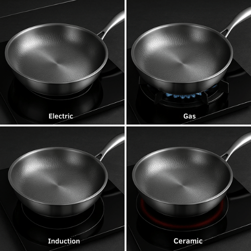 Titanium Frying Pan Nonstick-Free for All Heat Sources, Durable & Scratch-Resistant