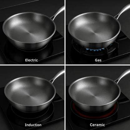 Titanium Frying Pan Nonstick-Free for All Heat Sources, Durable & Scratch-Resistant