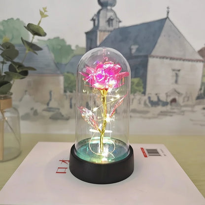 Artificial Rose Valentines Eternal LED Light Flower