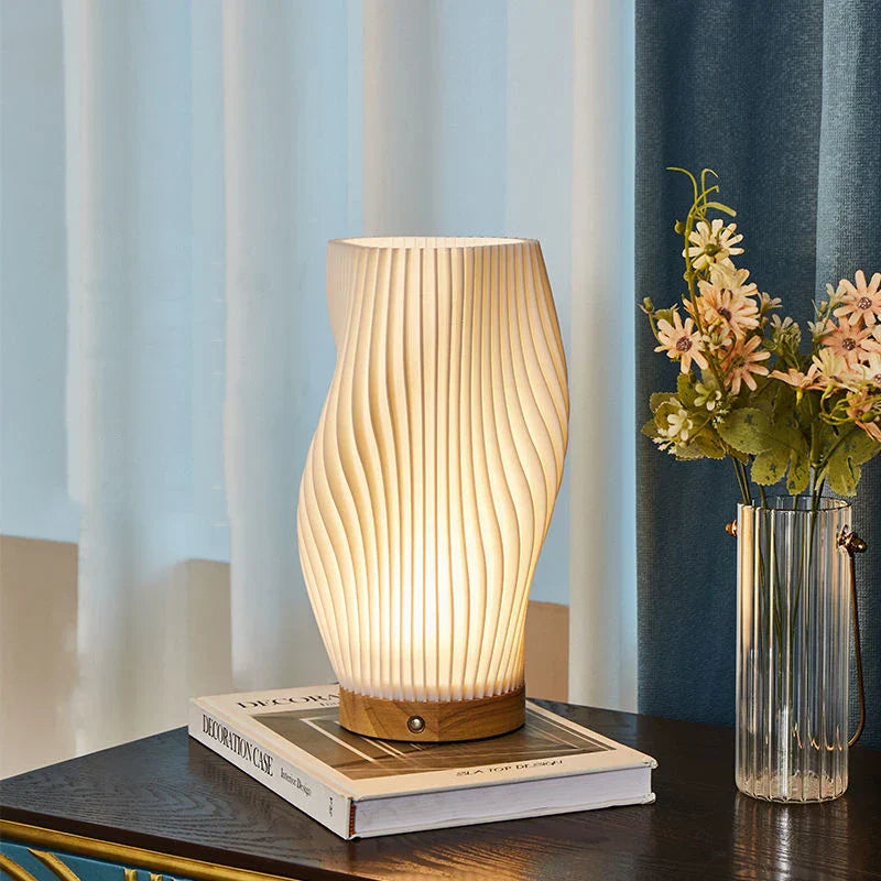 Serene Wavecrest Lamp | Modern Soft-Glow Table Light