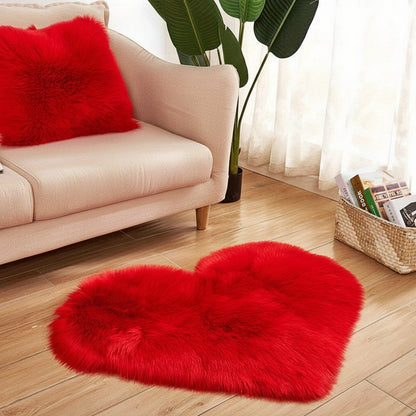 Plush Heart Shaped Mat Soft Decorative Mat Valentines