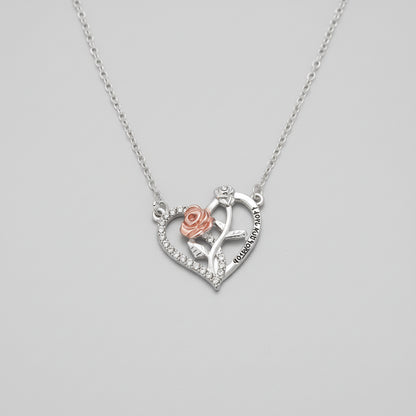I Love You Forever Necklace Bear Rose Flower Gift Box