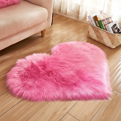 Plush Heart Shaped Mat Soft Decorative Mat Valentines