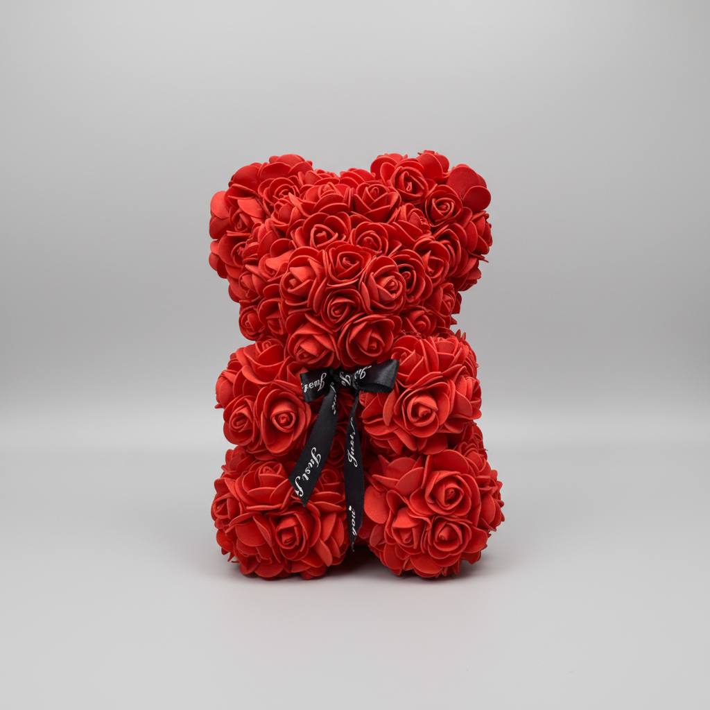 Roses Bear Shaped Figure Romantic Gift Her