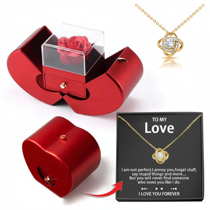 Apple Jewelry Box Eternal Flower Rose Valentines Gift