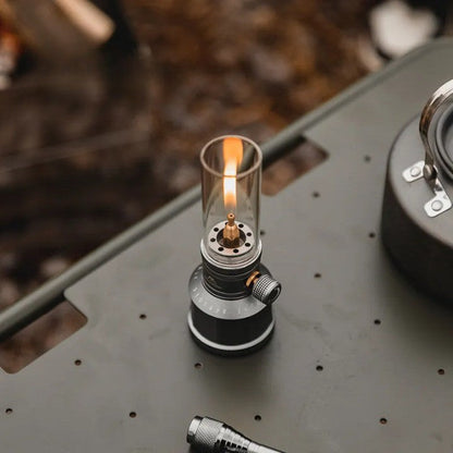 Camping Lantern Butane Gas Portable Aluminum Outdoor Light