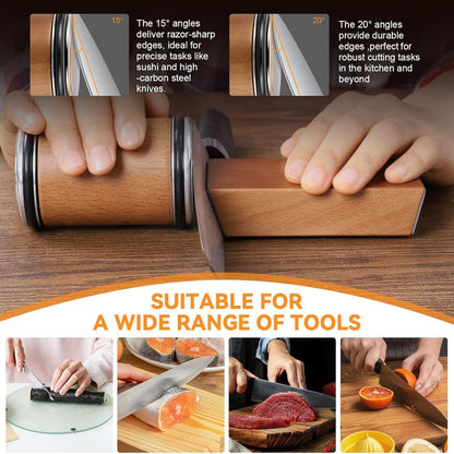 Knife Sharpener Rolling Diamond Ceramic Manual Kitchen Sharpener Tool