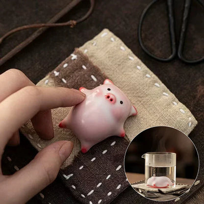 Little Pig Ceramic Tea Tray Decoration