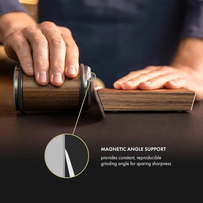 Rolling Knife Sharpener Set | Magnetic Angle Guide Support