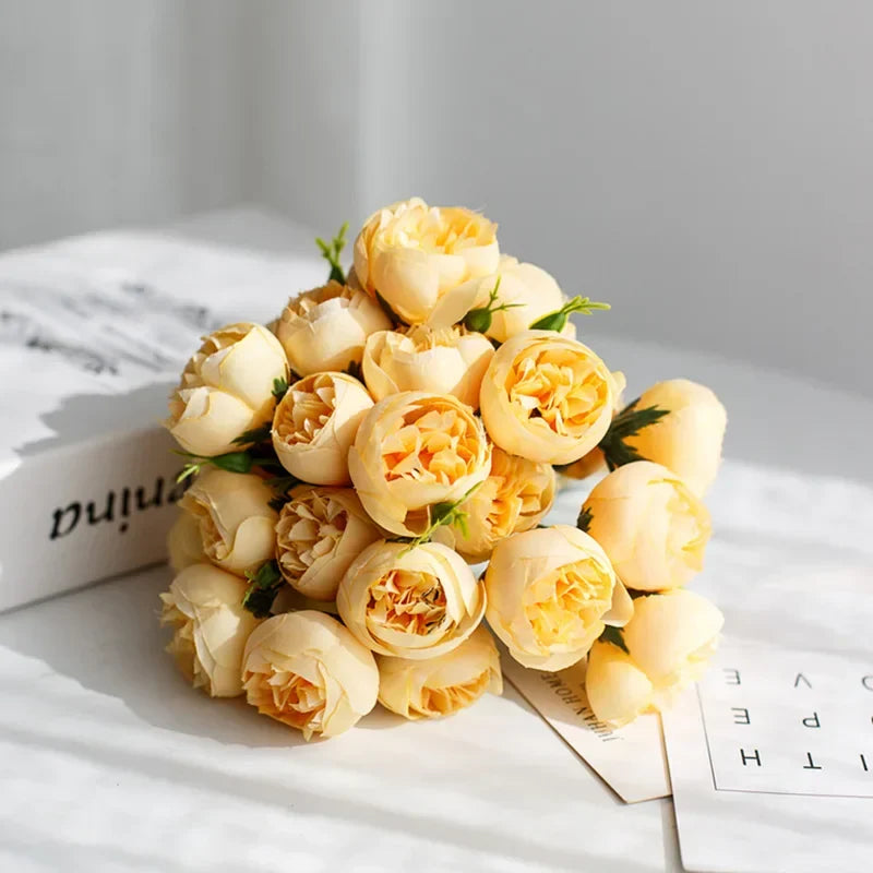 Wedding Bouquet Silk Peony Romantic 27 Bloom Flower Arrangement