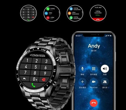 Smartwatch 4G with Metal Band Touchscreen for Calls and Fitness
