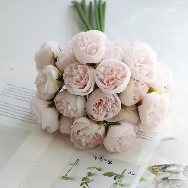 Wedding Bouquet Silk Peony Romantic 27 Bloom Flower Arrangement