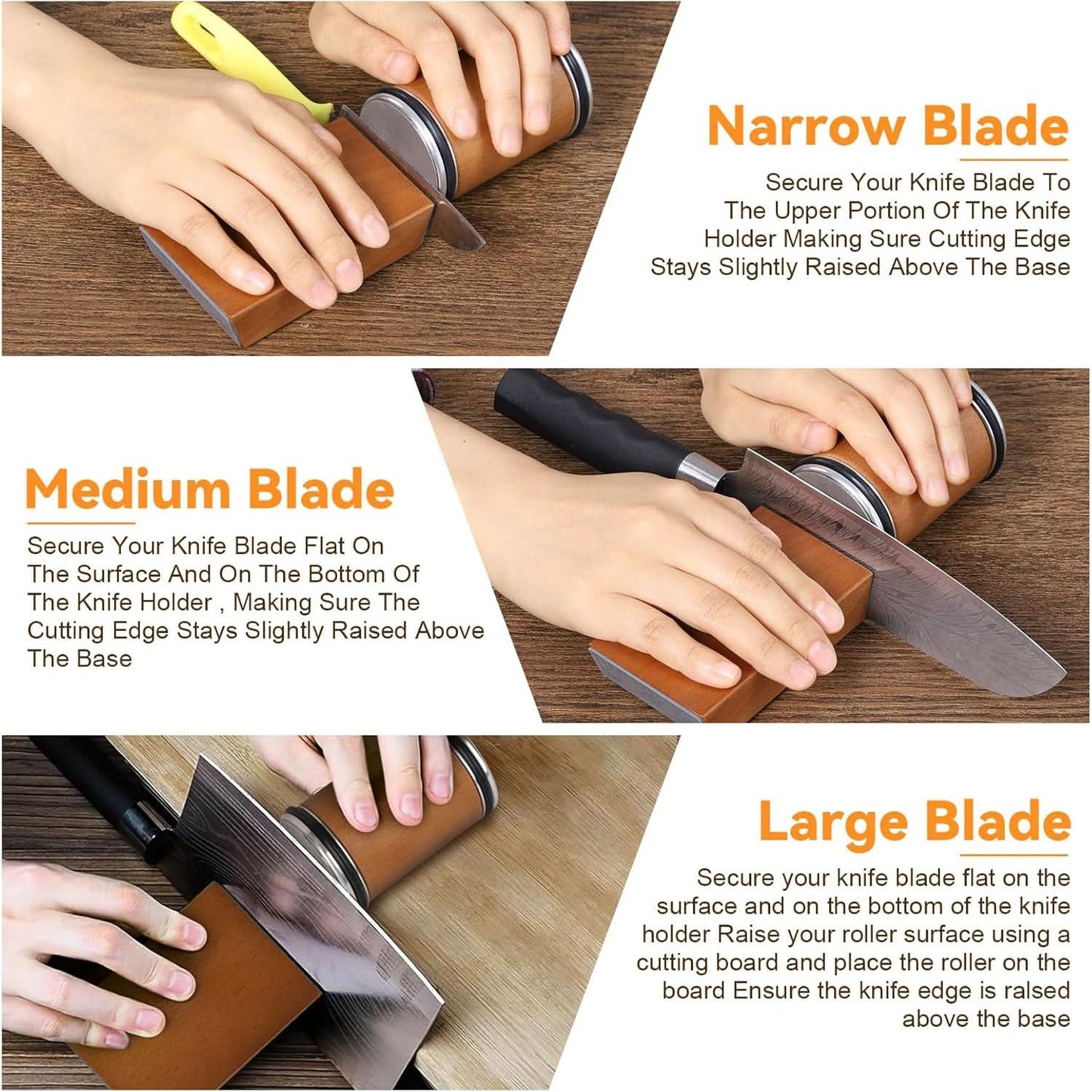 Knife Sharpener Rolling Diamond Ceramic Manual Kitchen Sharpener Tool