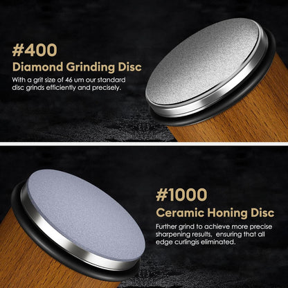 Knife Sharpener Rolling Diamond Ceramic Manual Kitchen Sharpener Tool