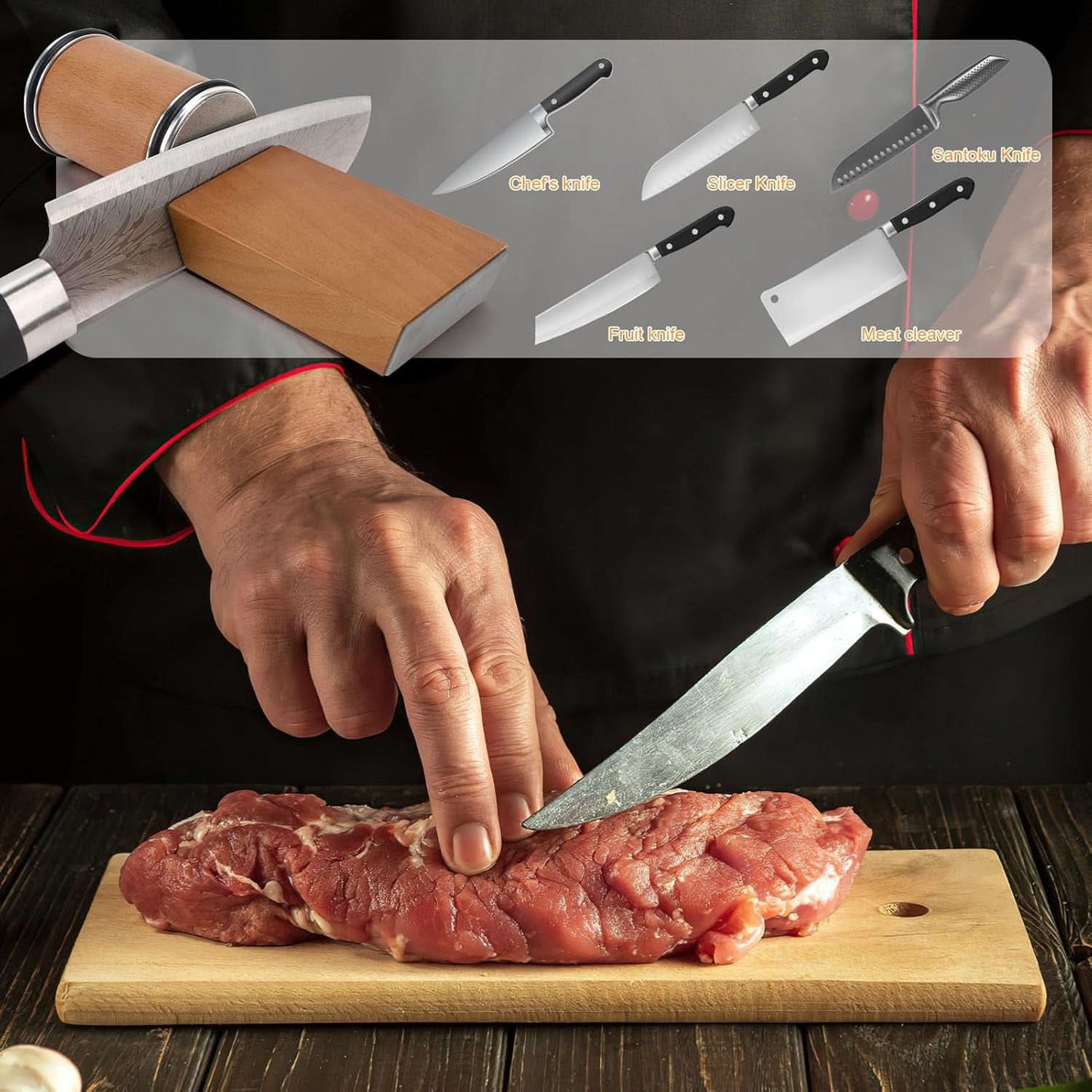 Knife Sharpener Rolling Diamond Ceramic Manual Kitchen Sharpener Tool