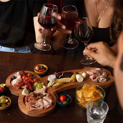 Cheese Board Wooden Serving Platter with Compartments