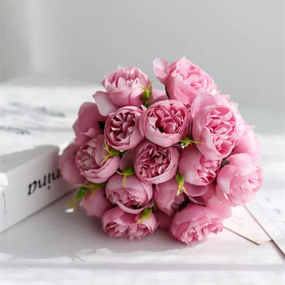 Wedding Bouquet Silk Peony Romantic 27 Bloom Flower Arrangement