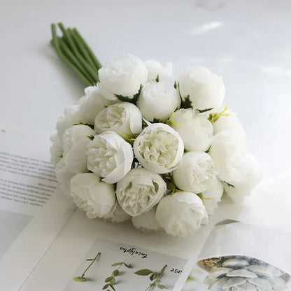 Wedding Bouquet Silk Peony Romantic 27 Bloom Flower Arrangement