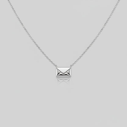 Gold Silver Envelope Necklace Womens Valentines Gift