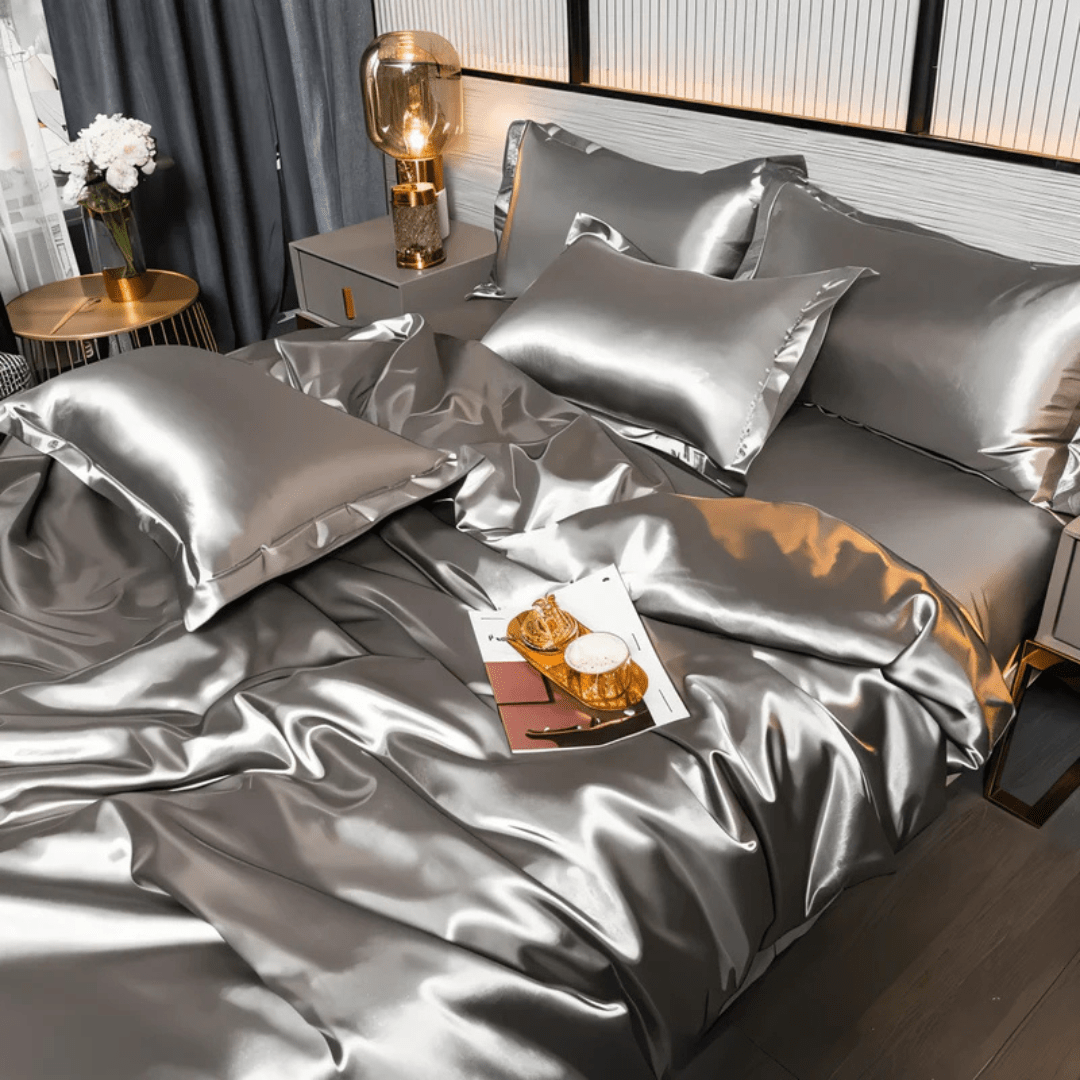 Bedding Set Satin Bed Sheets Soft Cooling Queen King Set