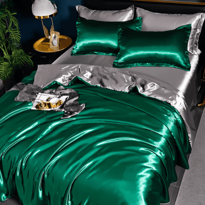 Bedding Set Satin Bed Sheets Soft Cooling Queen King Set