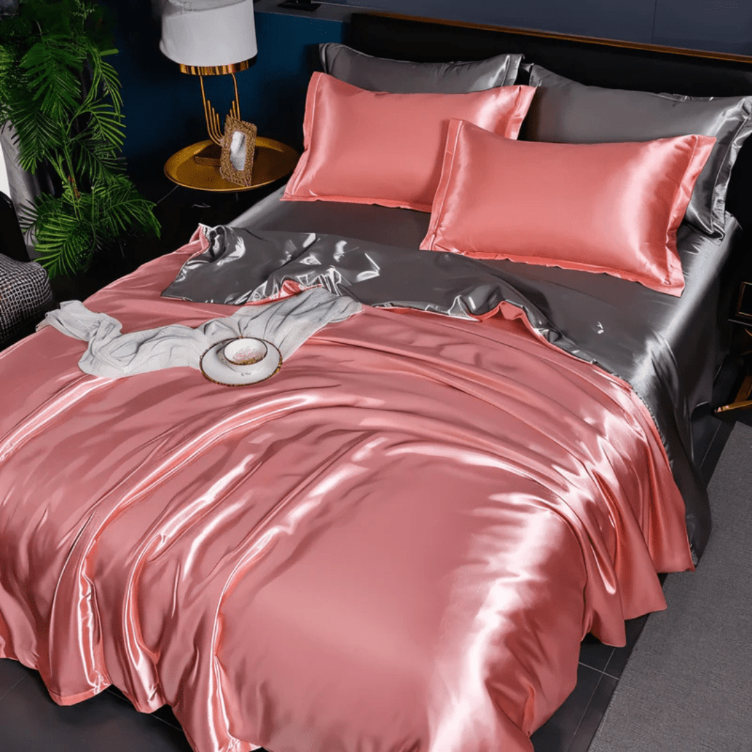 Bedding Set Satin Bed Sheets Soft Cooling Queen King Set