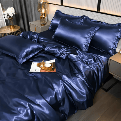 Bedding Set Satin Bed Sheets Soft Cooling Queen King Set