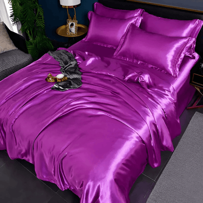 Bedding Set Satin Bed Sheets Soft Cooling Queen King Set