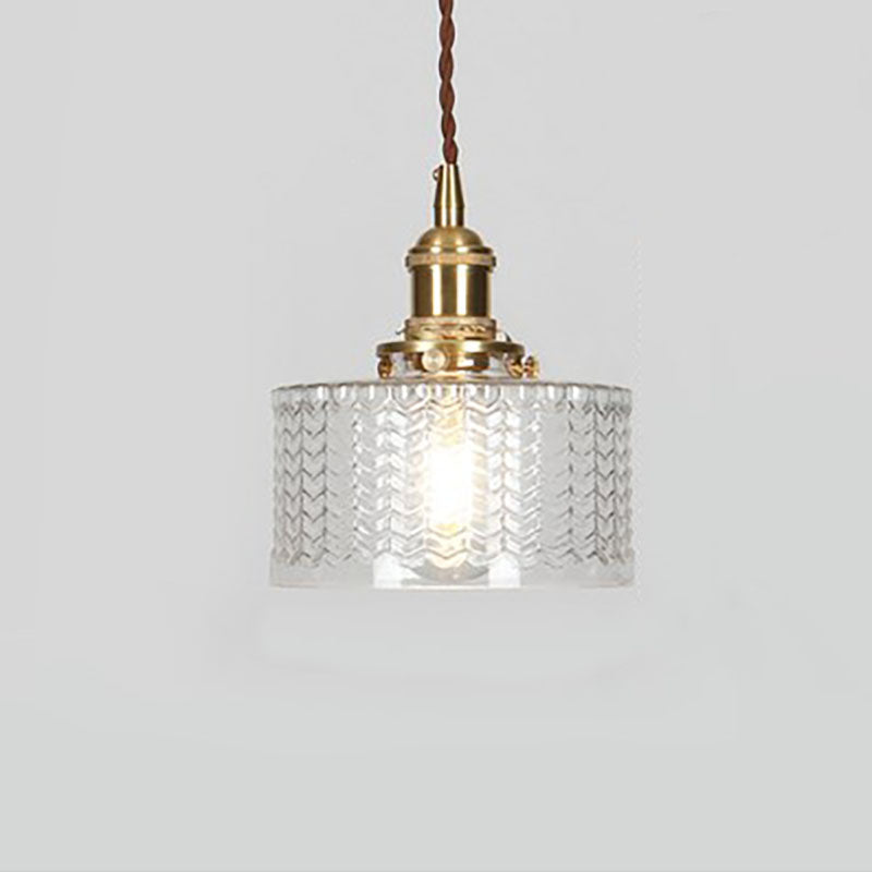 Vintage Brass & Glass Pendant Light | Japanese-Inspired Design