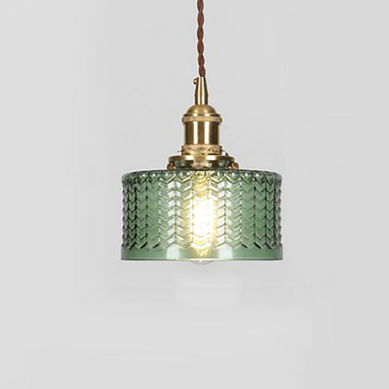 Vintage Brass & Glass Pendant Light | Japanese-Inspired Design
