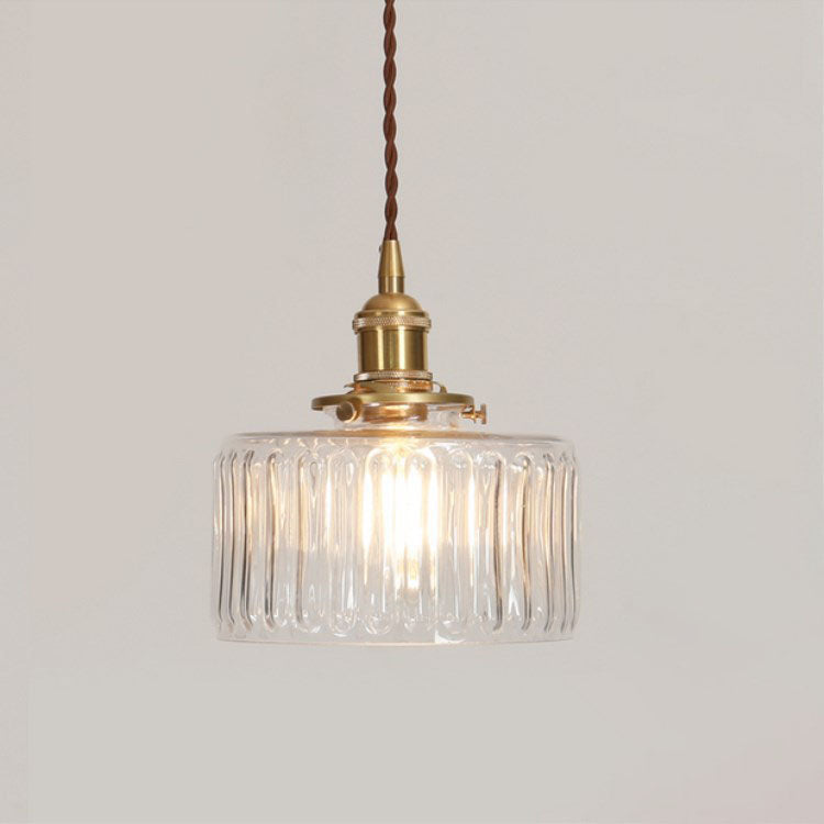 Vintage Brass & Glass Pendant Light | Japanese-Inspired Design