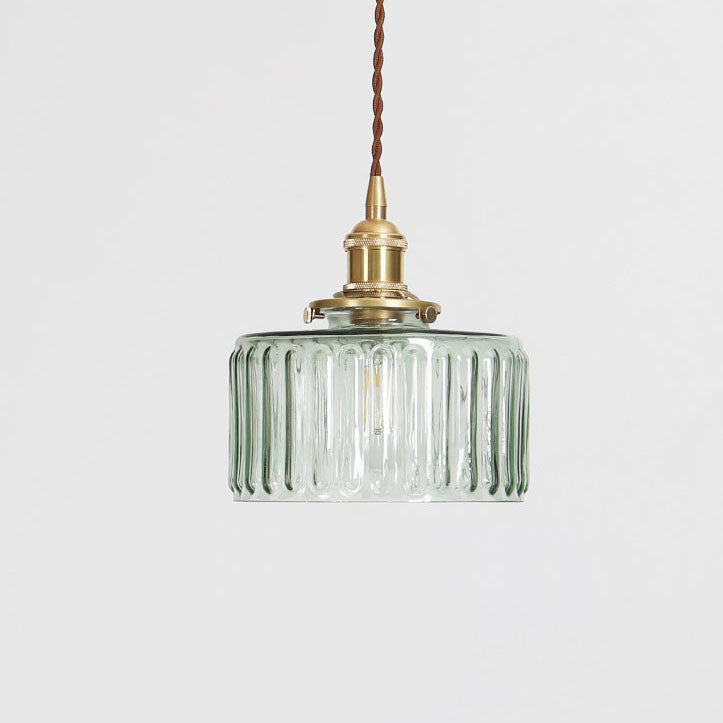 Vintage Brass & Glass Pendant Light | Japanese-Inspired Design