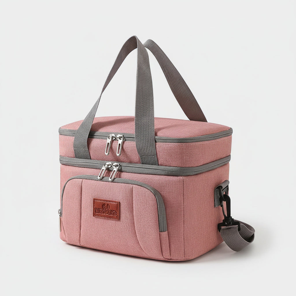 Multifunctional Double Layers Cooler Lunch Bags Large Capacity