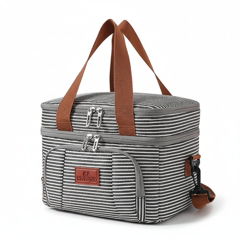 Multifunctional Double Layers Cooler Lunch Bags Large Capacity