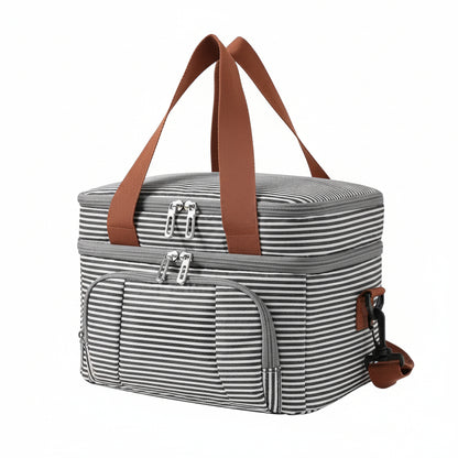 Multifunctional Double Layers Cooler Lunch Bags Large Capacity