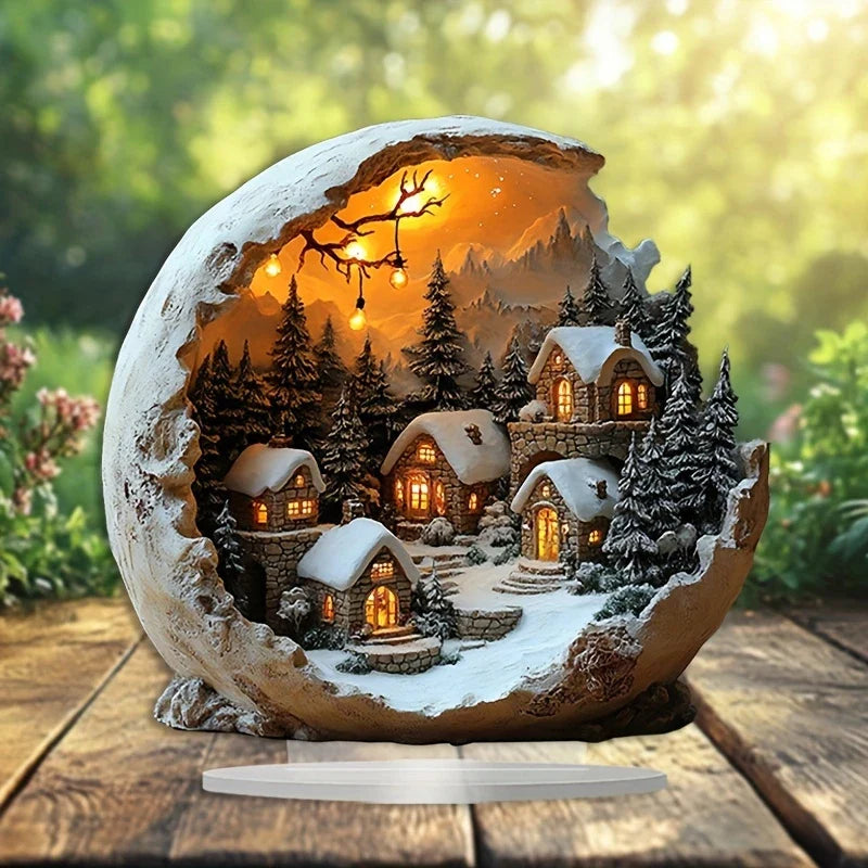 Table Decoration | Warm winter village glow