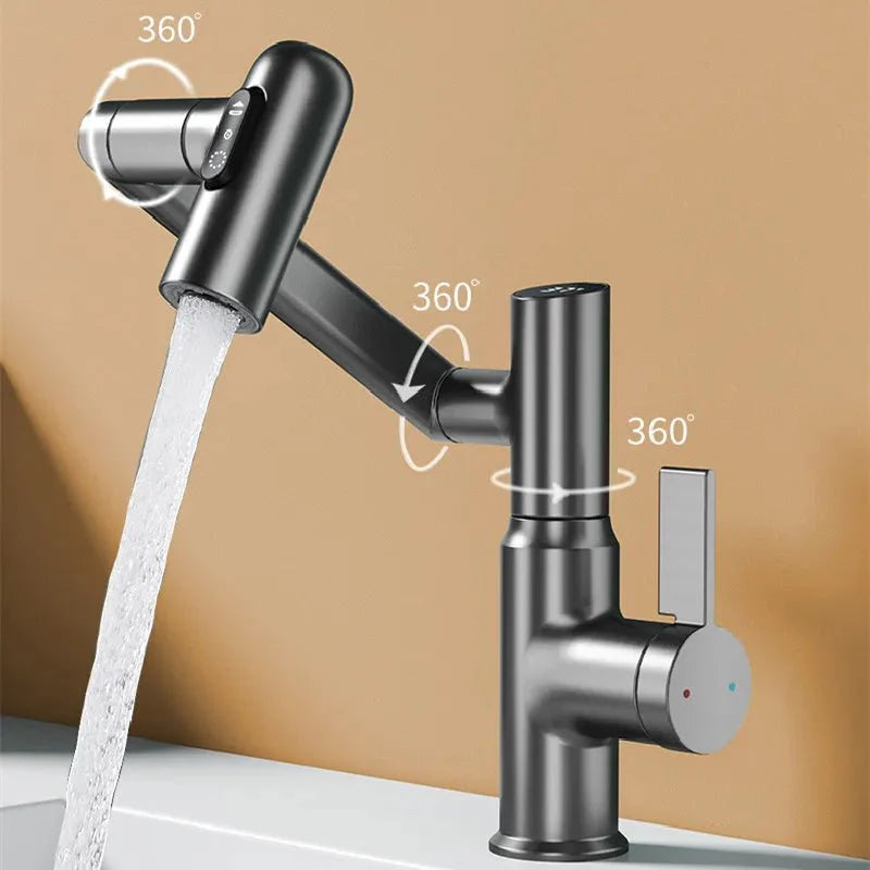 Kitchen Faucet Pull Down 360 Degree LED Temperature Faucet