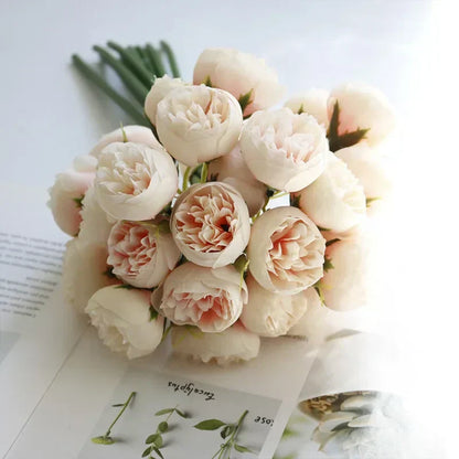 Wedding Bouquet Silk Peony Romantic 27 Bloom Flower Arrangement
