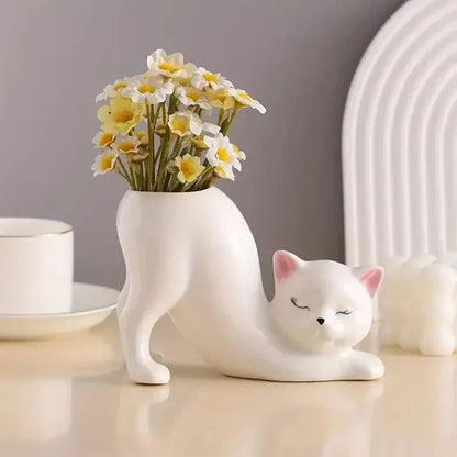 Grow a Tail Cat-Shaped Planter Vase