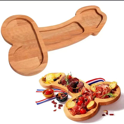 Cheese Board Wooden Serving Platter with Compartments