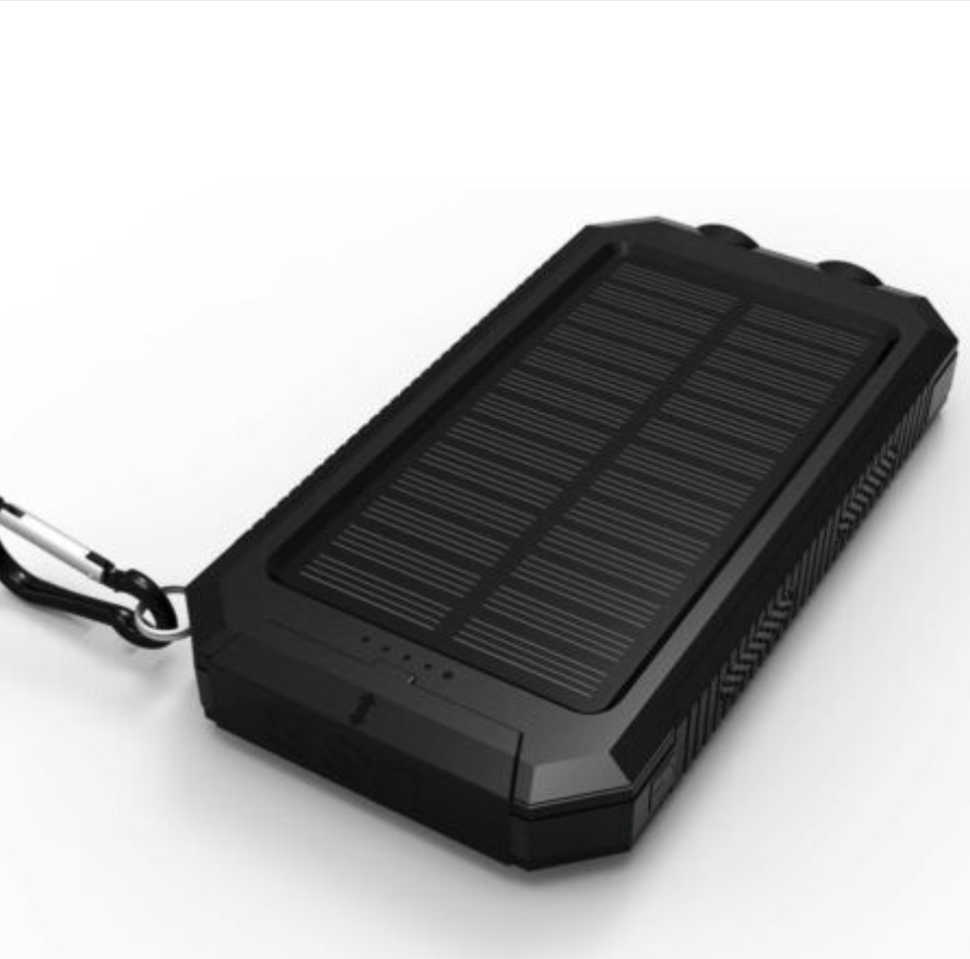 Solar Power Bank Portable Charger Waterproof Shockproof with LED Flashlight