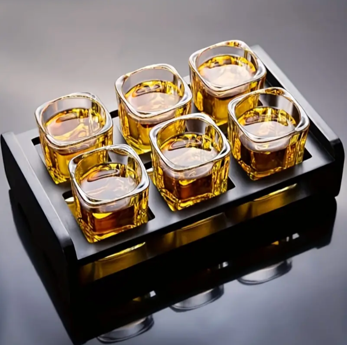 Shot Glass Set Whiskey Tasting Glasses with Serving Tray