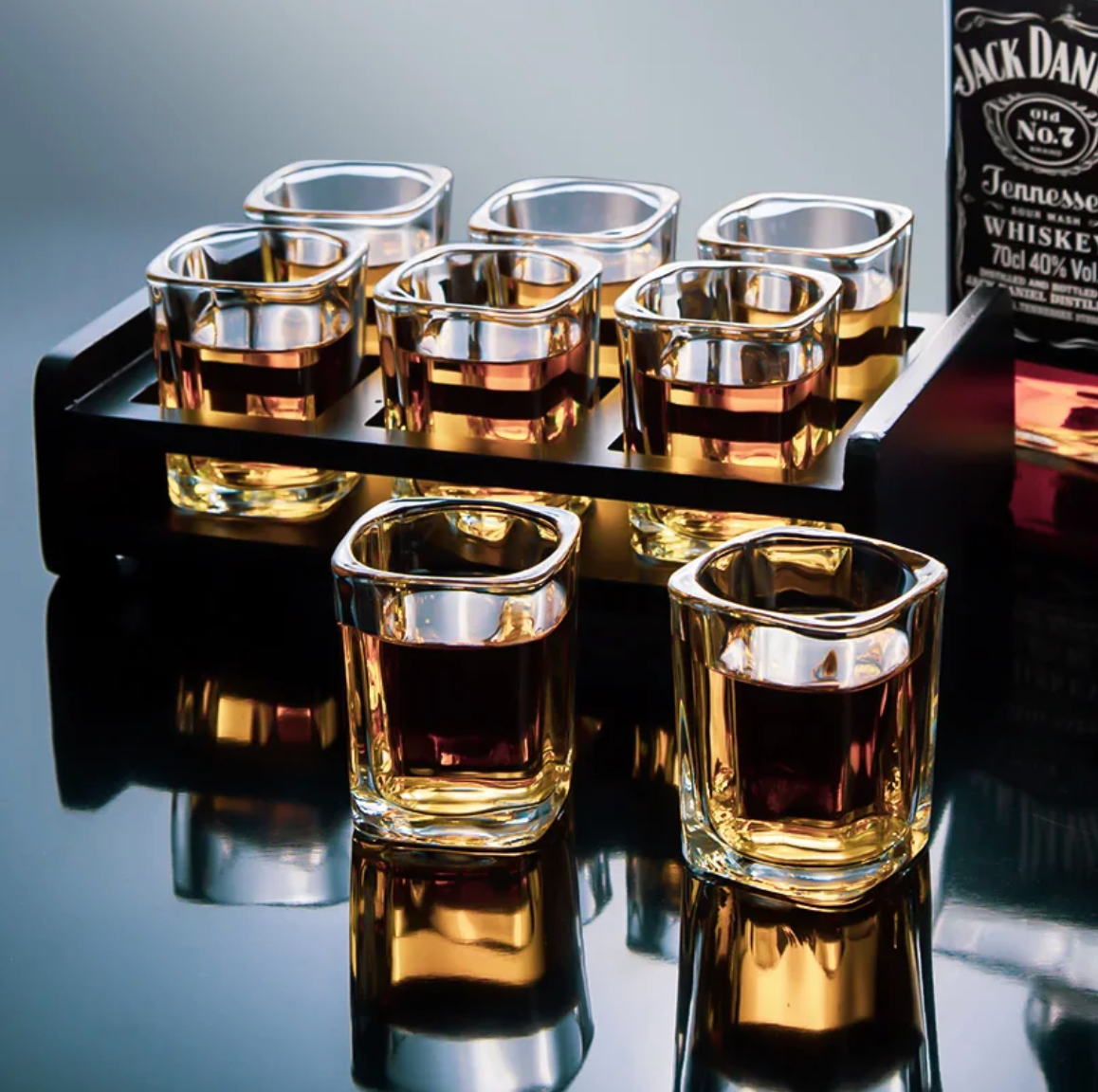 Shot Glass Set Whiskey Tasting Glasses with Serving Tray