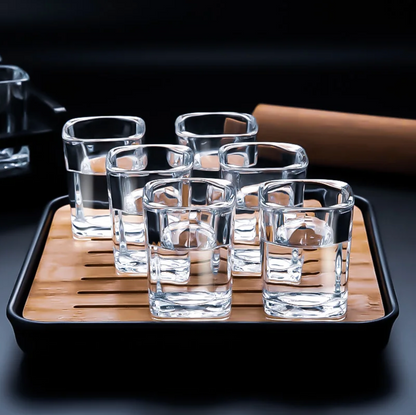 Shot Glass Set Whiskey Tasting Glasses with Serving Tray